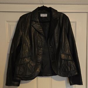 Pelle Studio Black Leather Blazer
